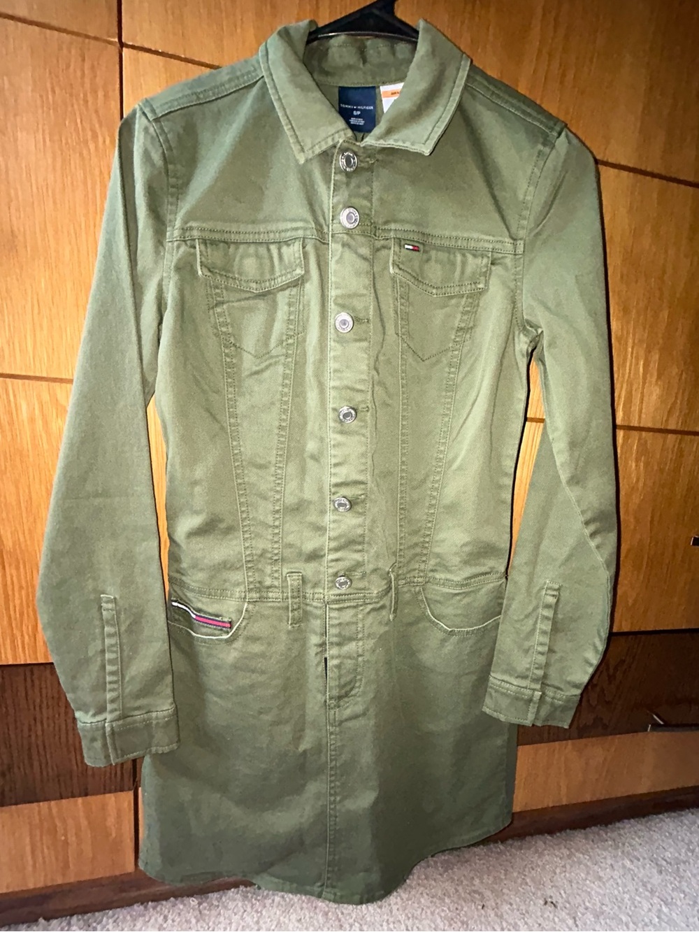 Tommy Hilfiger Olive Green Button Up Jean dress